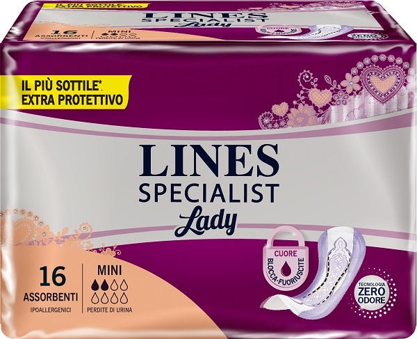 LINES - Specialist Assorbenti per incontinenza donna mini 16 pezzi