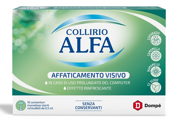 Collirio alfa affaticamento visivo 10 pezzi monodose