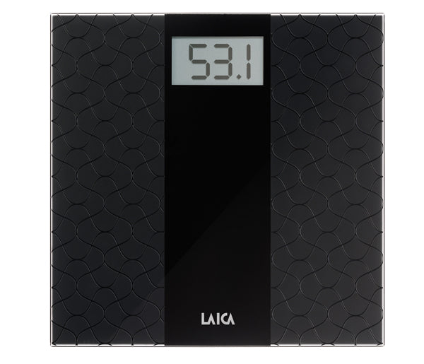 Black electronic bathroom scale