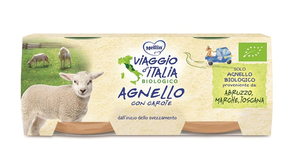 Mellin viaggio italia omogeneizzato bio agnello 2x80 g