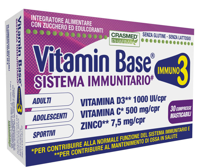 Base de vitaminas sistema inmunológico 30 comprimidos masticables