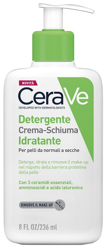 CERAVE - Crema-schiuma detergente, 236 ml