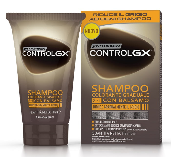 Just for men control gx champú coloración gradual 2 en 1 con acondicionador 150 ml