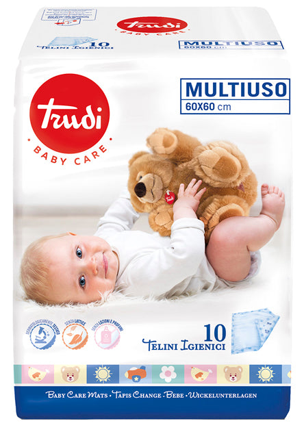 Trudi baby care telini multiuso 60x60 cm 10 pezzi