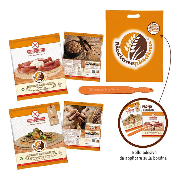 Kit senza glutine fuori frigo riccione piadina 2x125 g + riccione piadina grano saraceno 2x125 g