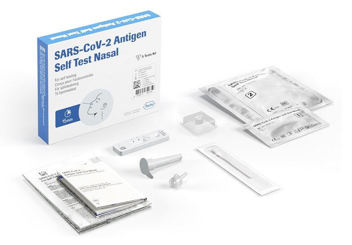 Test antigenico rapido covid-19 autodiagnostico determinazione qualitativa antigeni sars-cov-2 in tamponi nasali mediante immunocromatografia 5 pezzi