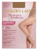 GOLDEN LADY - Benessere+Bellezza - Collant a compressione graduata 140 den 18-22 mmhg, taglia 2-S