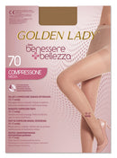 GOLDEN LADY - Benessere+Bellezza - Collant a compressione graduata 70 den 15-17 mmhg dore', taglia 5-XL