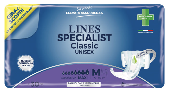 LINES - Specialist Pannolone a mutandina classic maxi misura media 30 pezzi