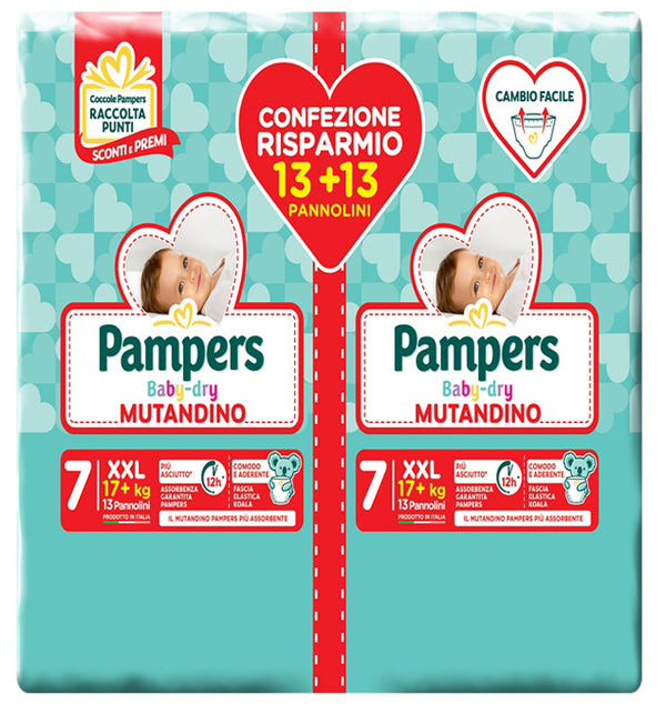 Pampers baby dry mutandina duo downcount xxl 26 pezzi