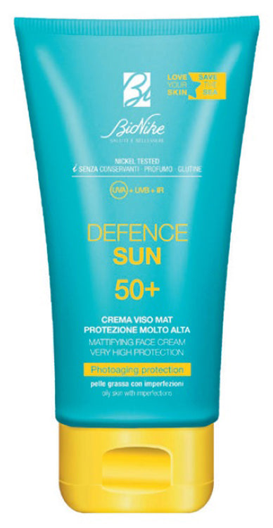 BIONIKE - Defence sun crema viso mat SPF50+ protezione molto alta 50 ml