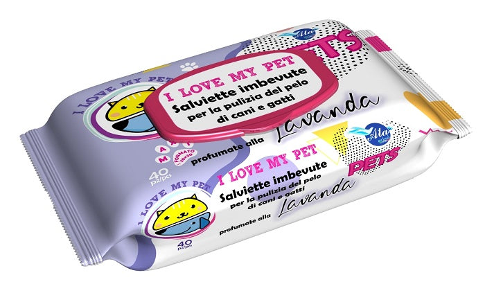 A+cure i love my pet pop-up wipes lavender 40 pieces refill