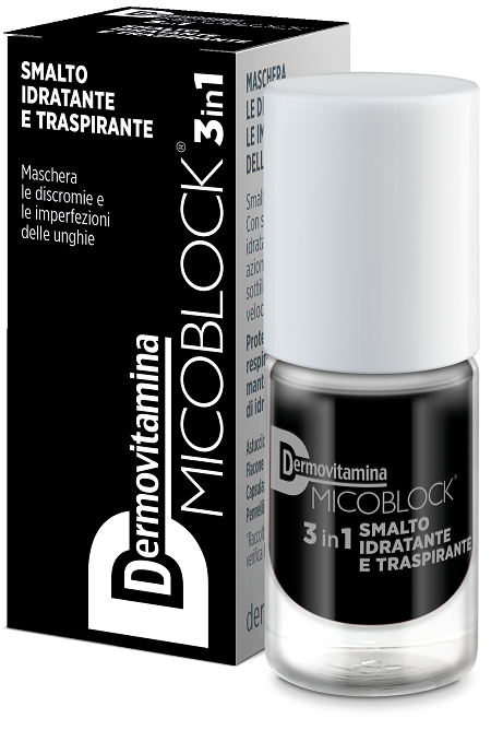 Dermovitamina micoblock 3in1 smalto idratante e traspirante nero 5 ml