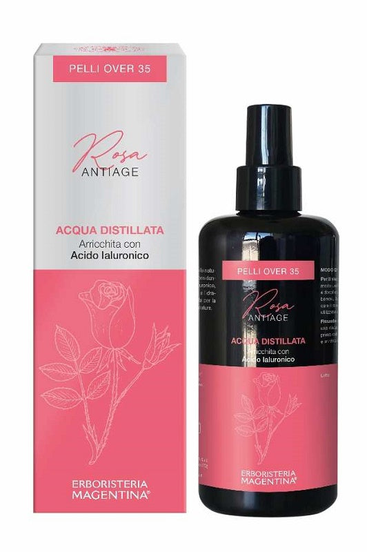 Acqua distillata arricchita rosa antiage pelli over 35 200 ml