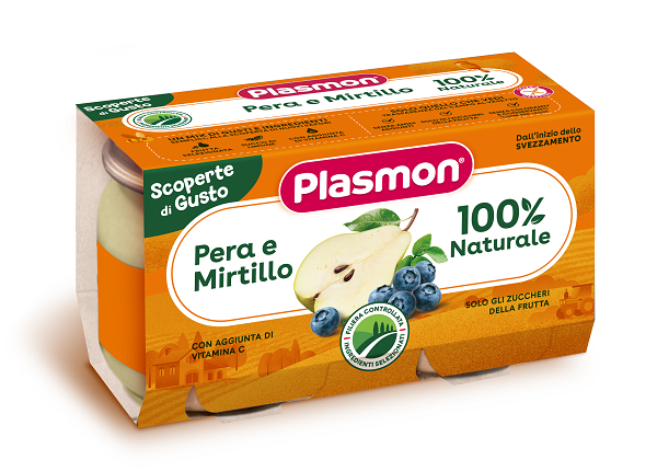 Plasmon omogeneizzato pera mirtillo 2 pezzi da 104 g