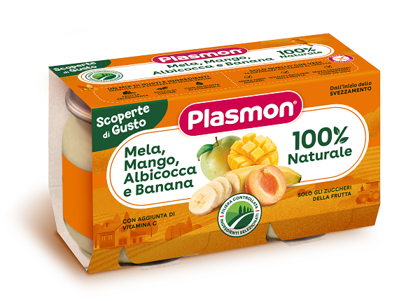 Plasmon omogeneizzato mela mango albicocca banana 2 pezzi da 104 g