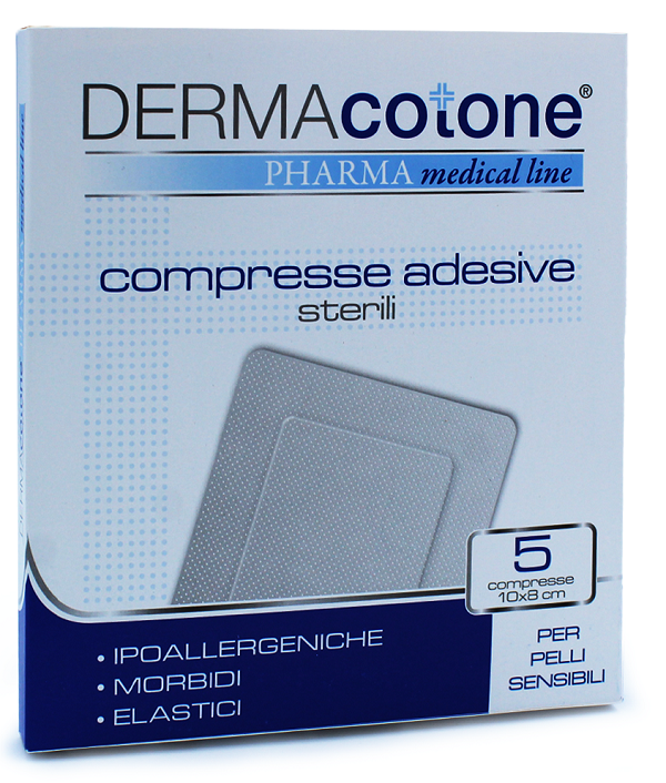 Compressa adesiva dermacotone 10x8cm 5 pezzi