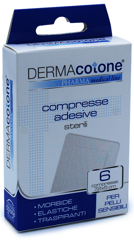 Compressa adesiva dermacotone 7,2x5cm 6 pezzi