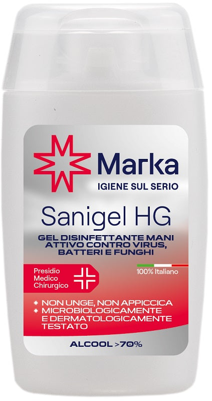 Igiene sul serio marka sanigel hg gel disinfettante mani alcool 70% 100 ml