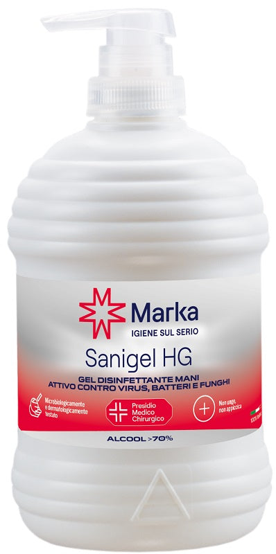 Marka sanigel hg gel disinfettante mani alcool 70% 500 ml