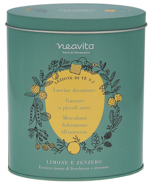 NEAVITA - Tea and infusion tin green tea lessons herbal tea lemon ginger filter case 12 x 3 g