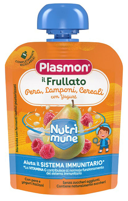 Plasmon nutri-mune pera/lamponi e cereali con yogurt 85 g