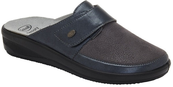 SCHOLL - Maureen laminated pantofola in simil pelle dark grey 36