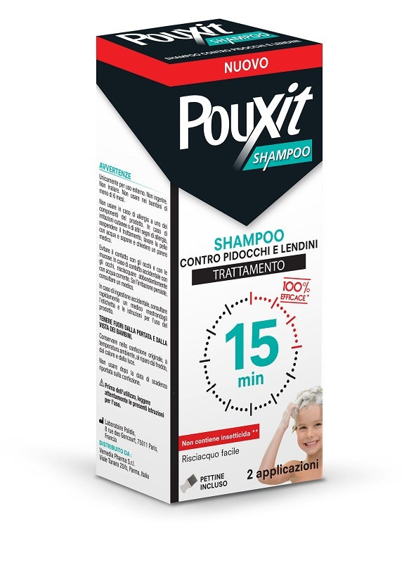 Shampoo contro pidocchi e lendini pouxit trattamento con pettine incluso 200 ml