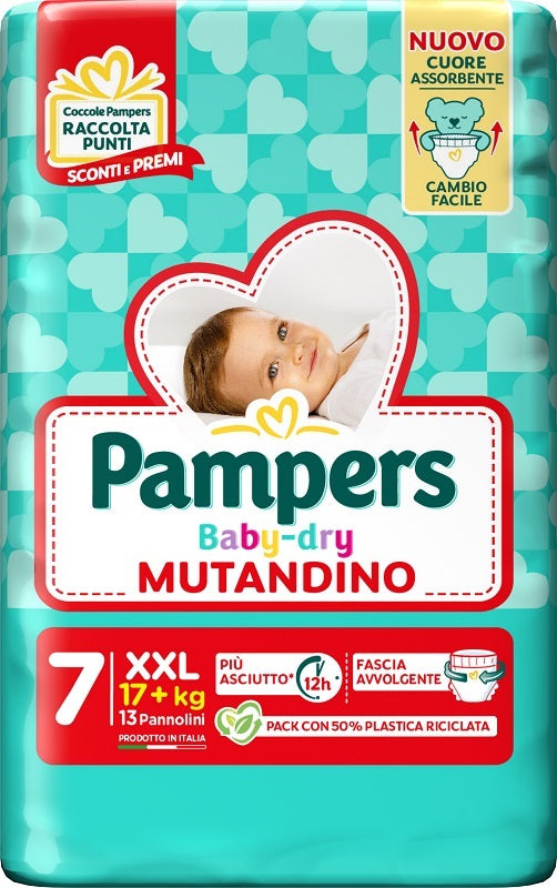 Pampers baby dry pannolino mutandina xxl small pack 13 pezzi