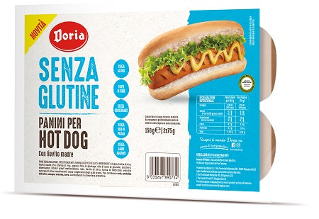 Doria panini per hot dog hb 2 pezzi da 75 g