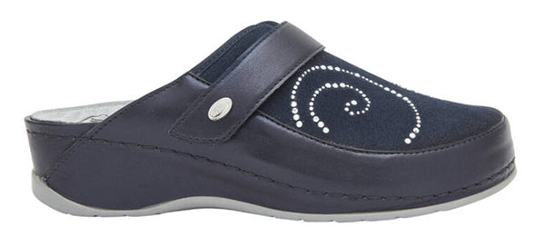 SCHOLL Gemini strap pantofola laminated navy blue 36