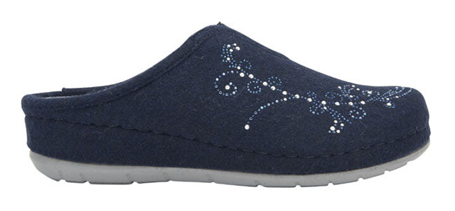 Inverness strass wool+strass pantofola woman navy blue 40