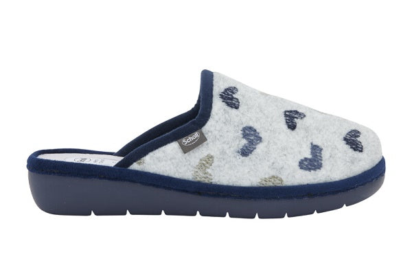 Lauren embroidered felt ciabatta woman light grey/multi 40